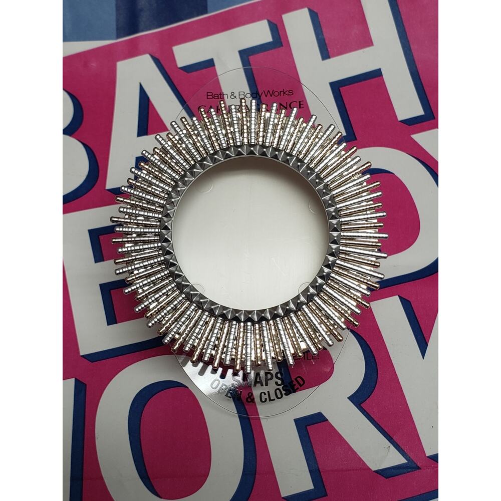 BBW Sunburst Gold & Silver Visor Clip Car Fragrance Holder Beautiful Scent Decor